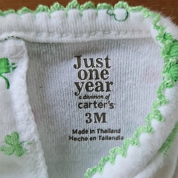 Carter's Just One Year Clover Kiss Me Romper Baby Girls 3M - Picture 6 of 9